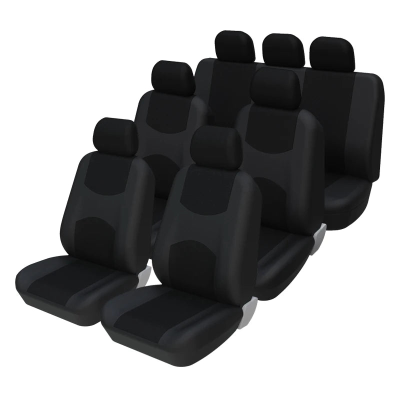 Car Seat Cover Airbag Compatible Ventilation Cloth Beige Universal Interior Accessories for 1 to 7 Seats