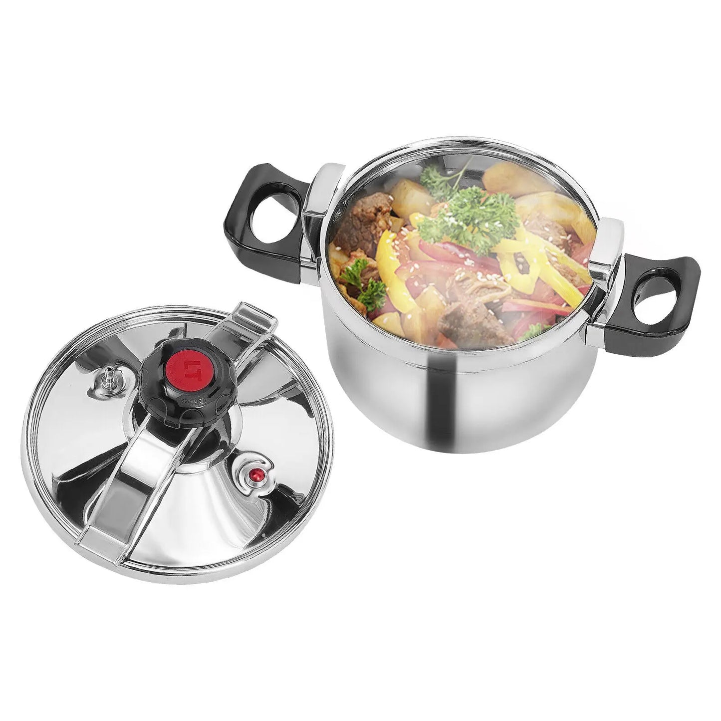 5L Family Pressure Canner Cooker Stainless Steel Pressure Pot Kitchen Cookware