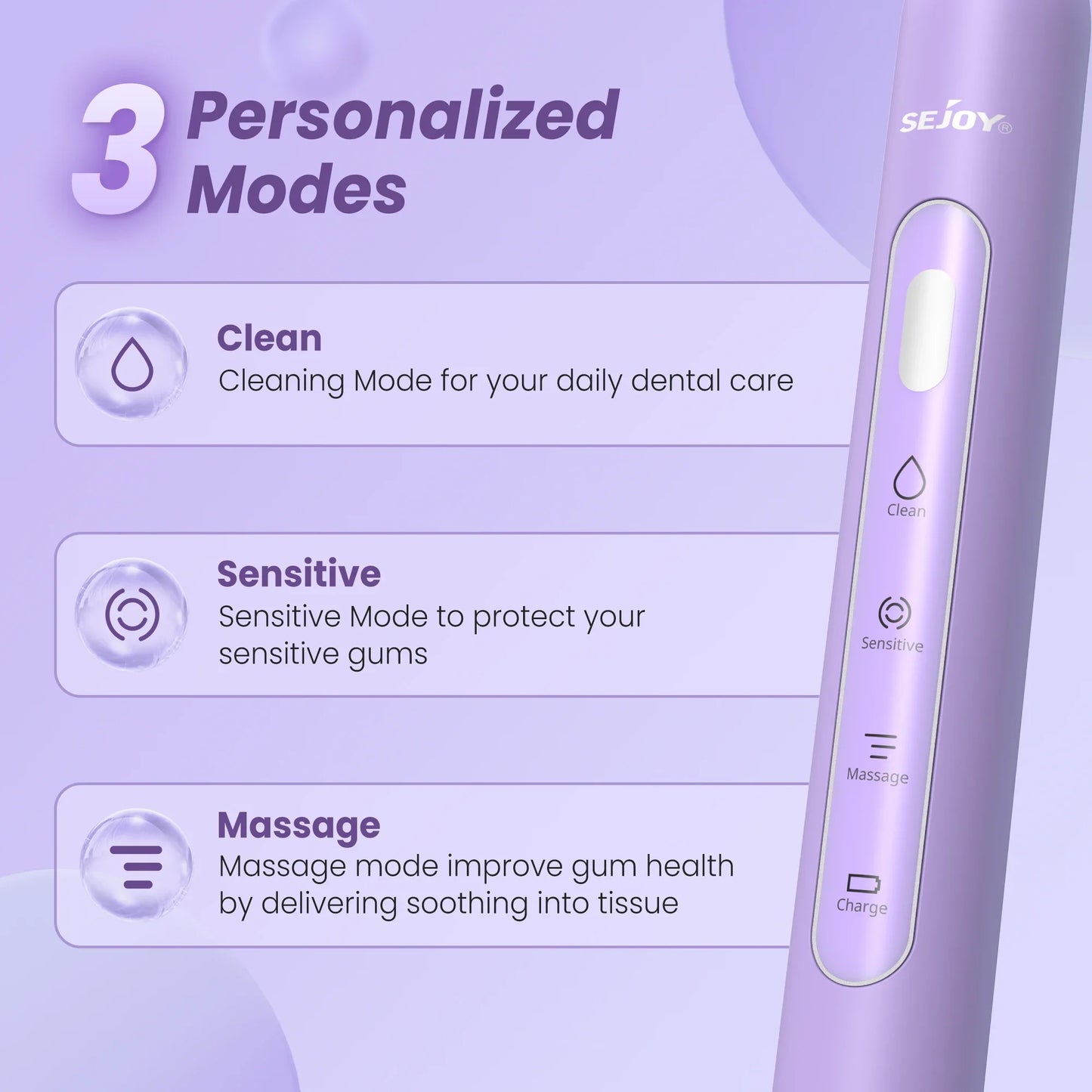 SEJOY Oral Cleaning Sonic Electric Rechargeable Automatic Toothbrush