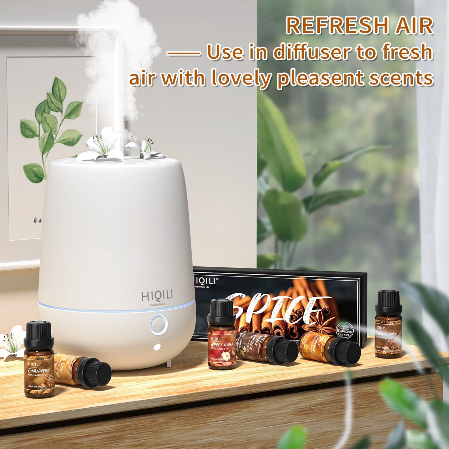 HIQILI Spice Fragrance Oils Top 6 Gift Set Pure Perfume Oil