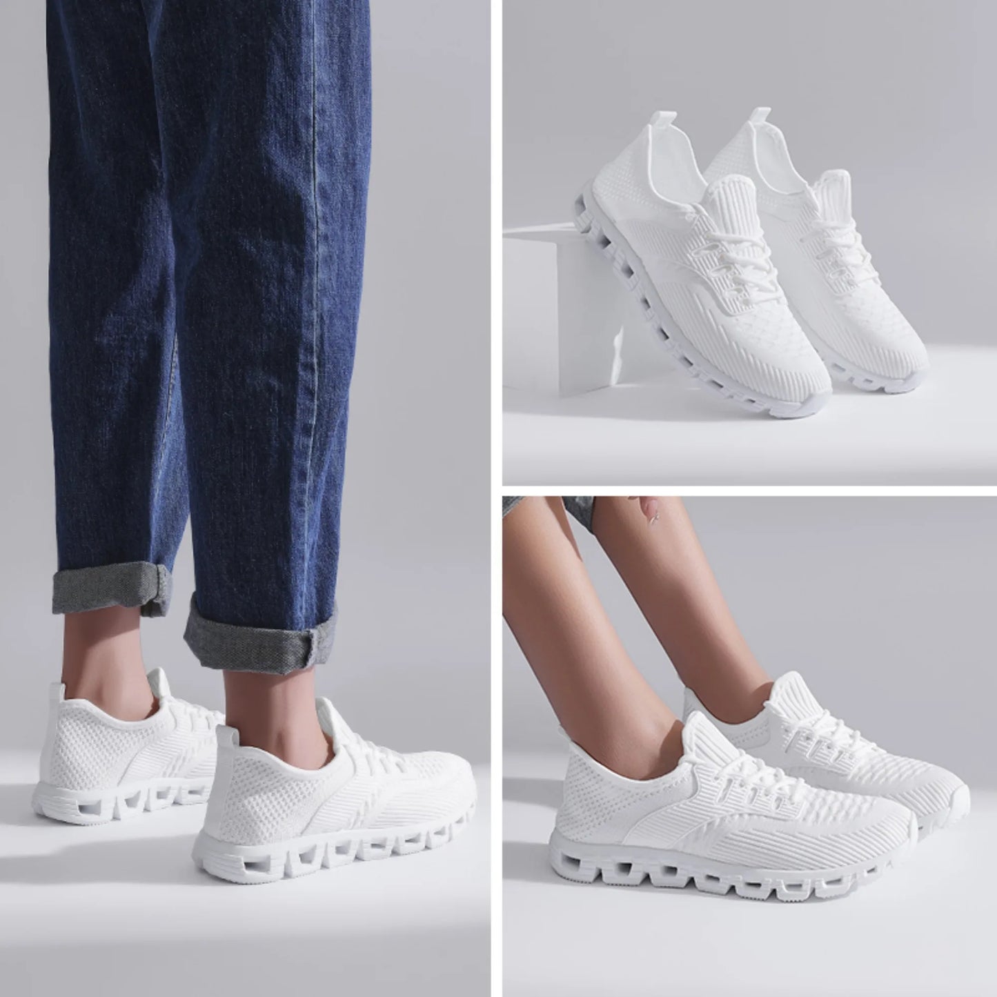 Unisex Breathable Mesh Running Shoes with Comfort Cushion and Wide Size Low Top Sneakers for Jogging and Casual Sports Durable Comfort