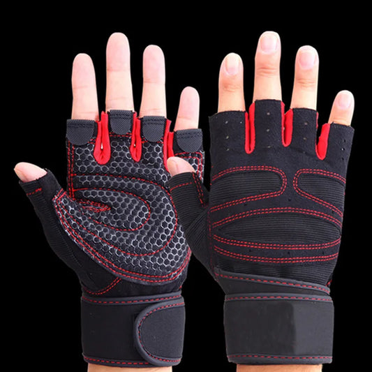 Fitness Half Finger Gloves for Men and Women with Wrist Guard for Sports Dumbbell Riding and Non Slip Horizontal Bar Exercise Training
