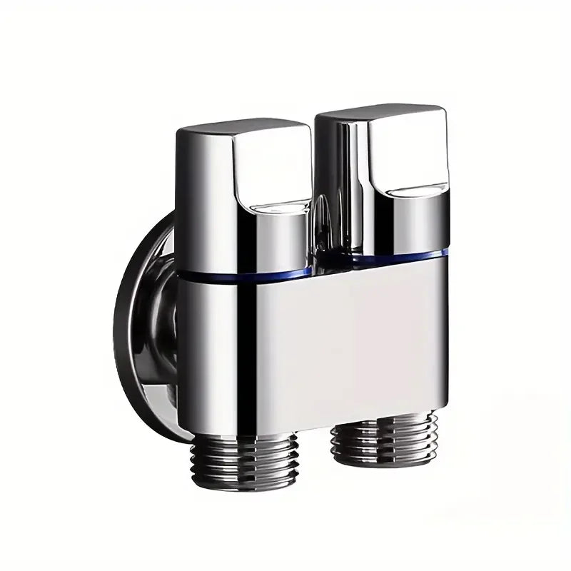 Stainless Steel Double Outlet Angle Valve Large Flow Shower Control Valve for Bathrooms and Washing Machines