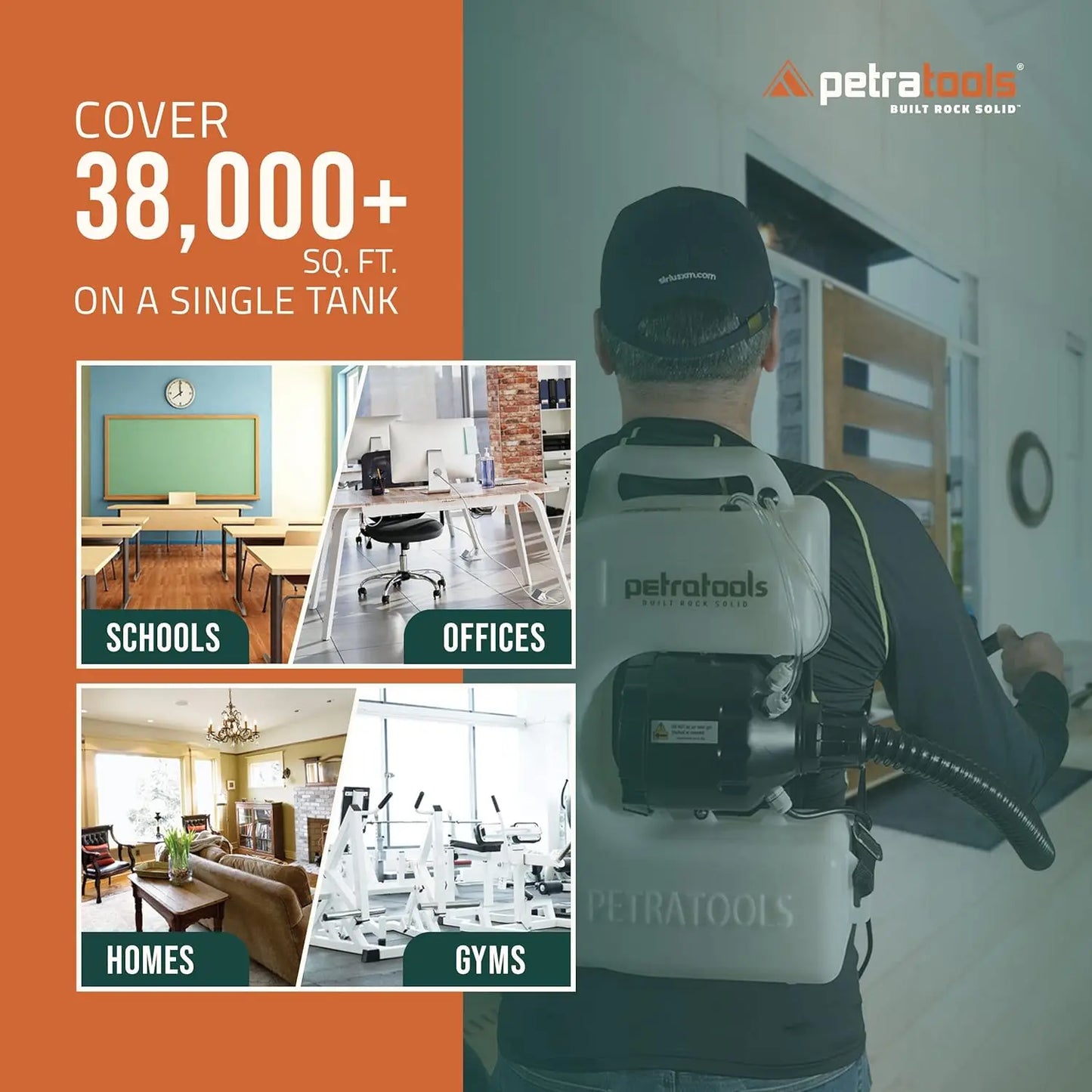 PetraTools Electric Fogger Machine Mosquito Fogger Insect Backpack Sprayer ULV with Extended Commercial Hose and Padded Straps 4 Gallon