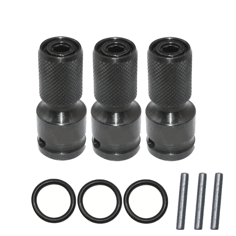 1/2 Square to 1/4 Hexagon Ratchet Sleeve Impact Wrench Sleeve Set Adapter Wrench Drive Converter Quick Release Tool