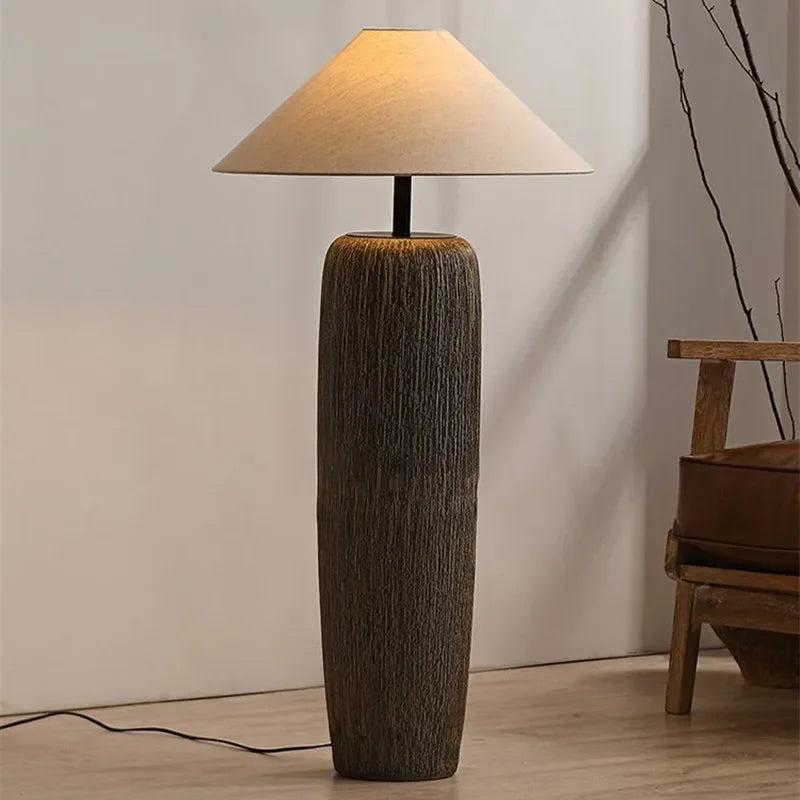 Ceramic Wabi Sabi Style Vintage Japanese Floor Lamp for Living Room Corner Sofa Lounge Standing Light Decoration