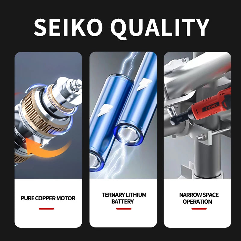 3/8 Inch Rechargeable Electric Ratchet Set With Angle Drill And Screwdriver For Automobile Maintenance Tool