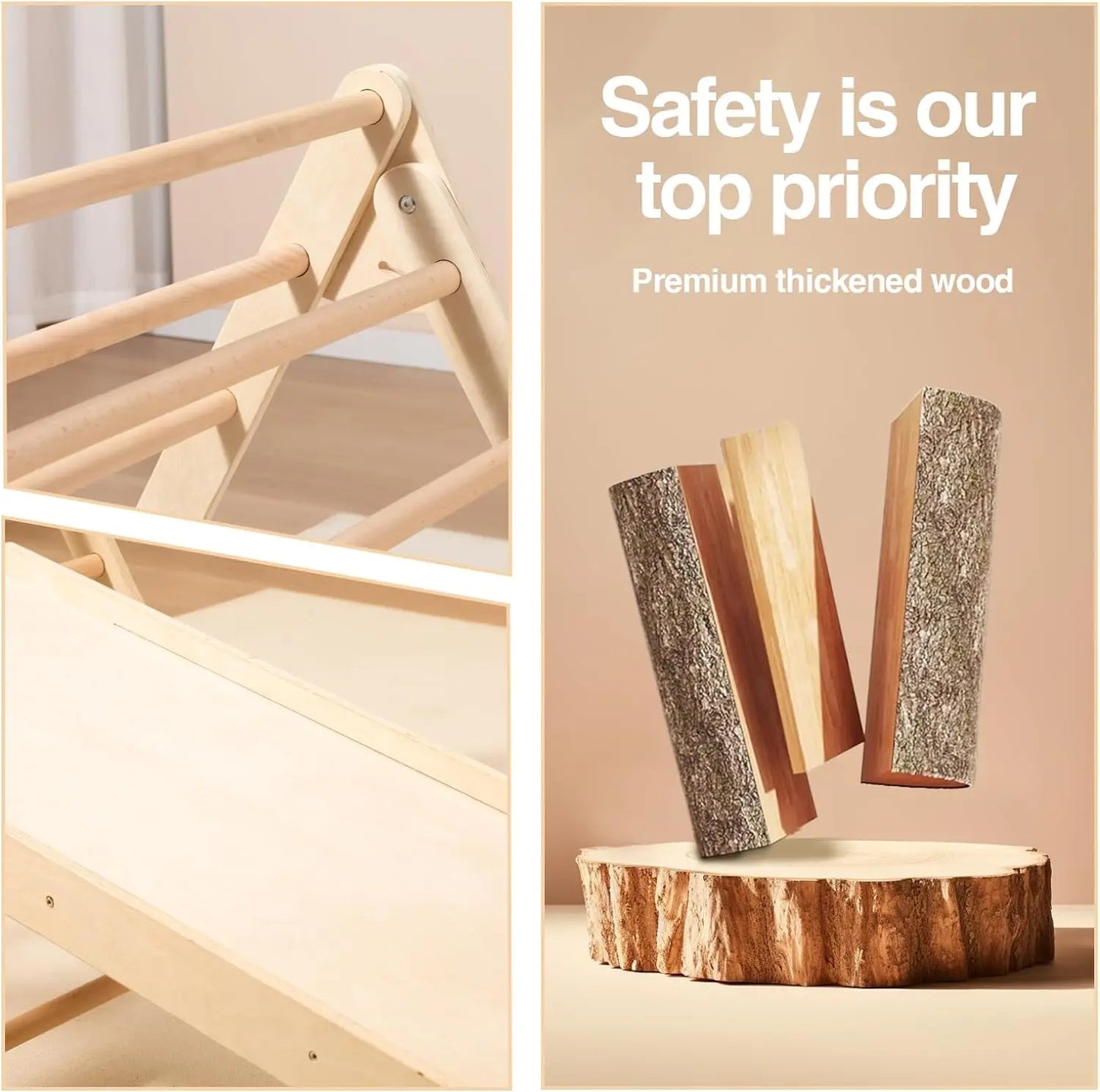 Medium Foldable Triangle Set with Sliding Ramp & Climbing Arch