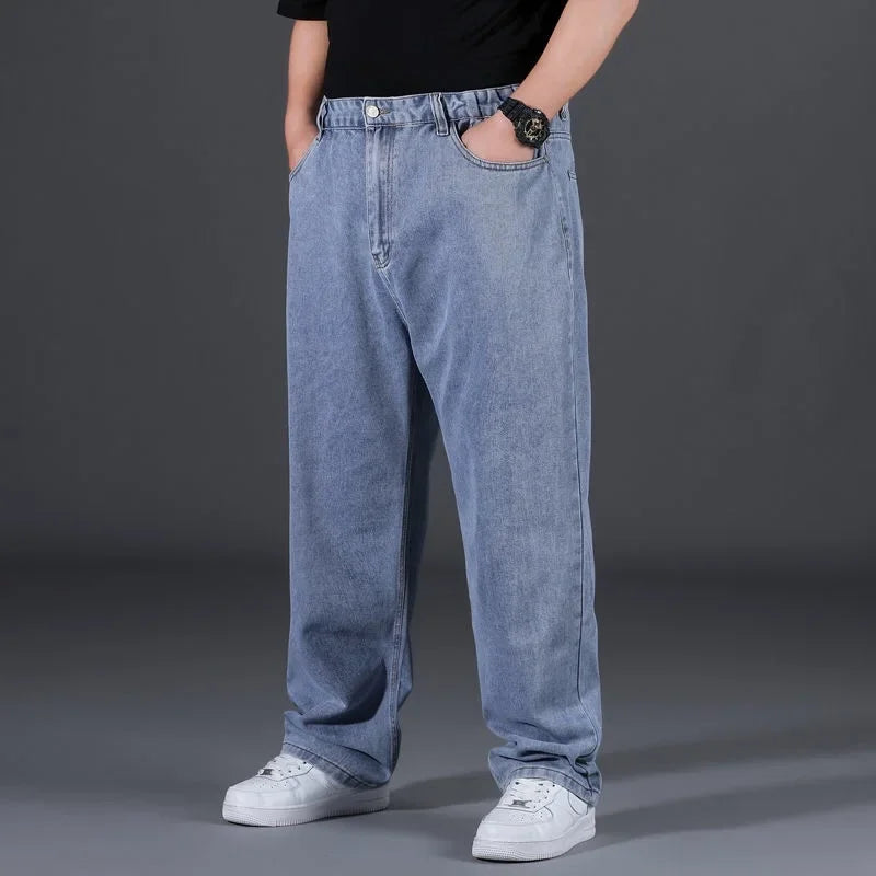 10XL Oversize Jeans for Men Fashion Streetwear Plus Size Cotton Loose Cargo Pants Casual Breathable Big Fat Trousers