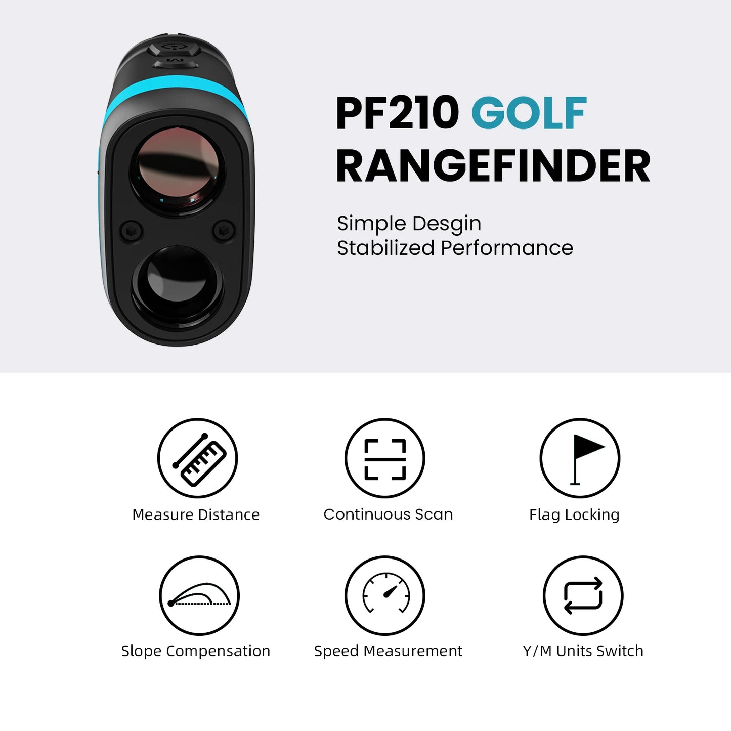 MILESEEY PF210 Golf Rangefinder 600M Battery Powered Accurate Measurement 3 to 7 Days Delivery to Republic of Korea