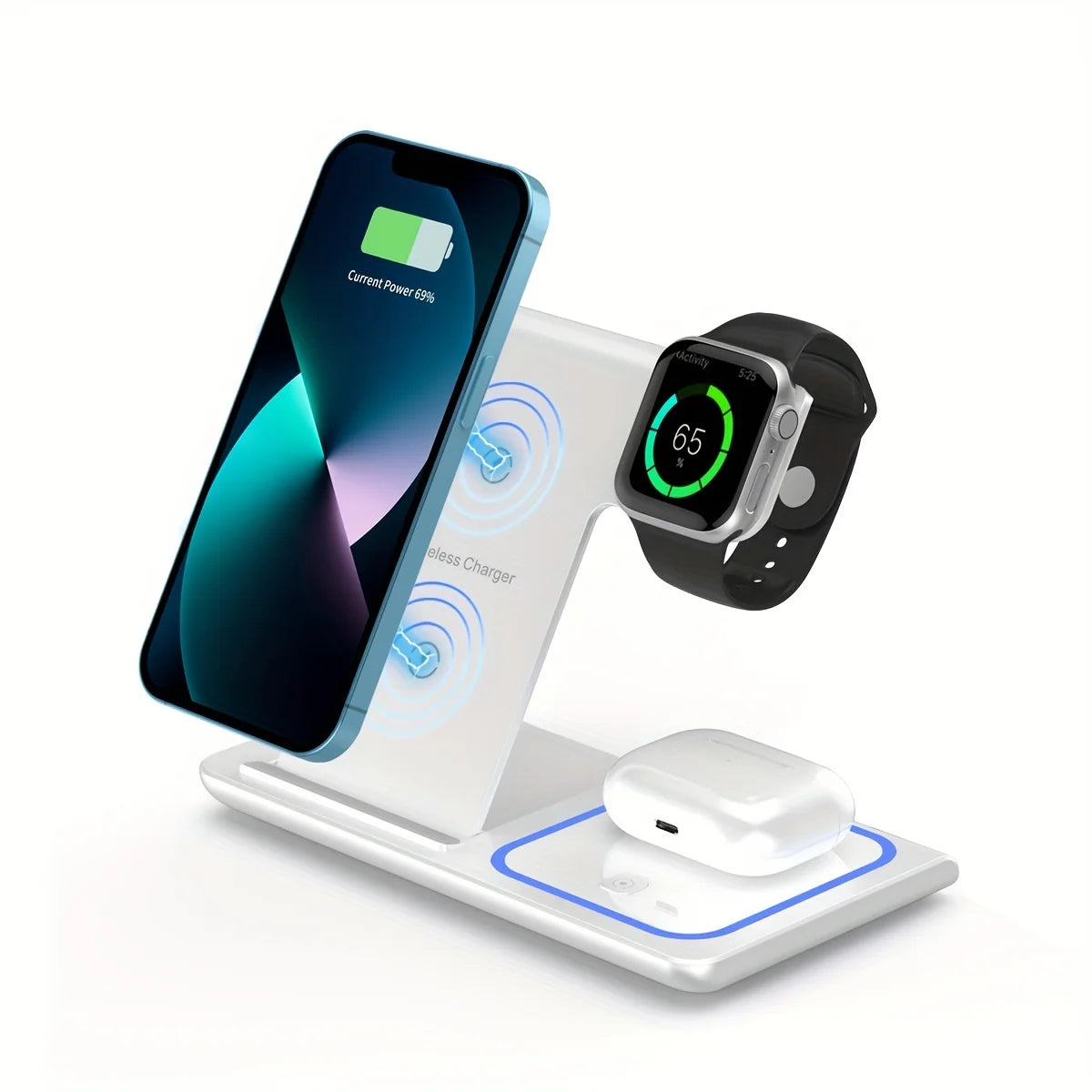 Portable Wireless 3-in-1 Charger 15W Fast Charging Stand