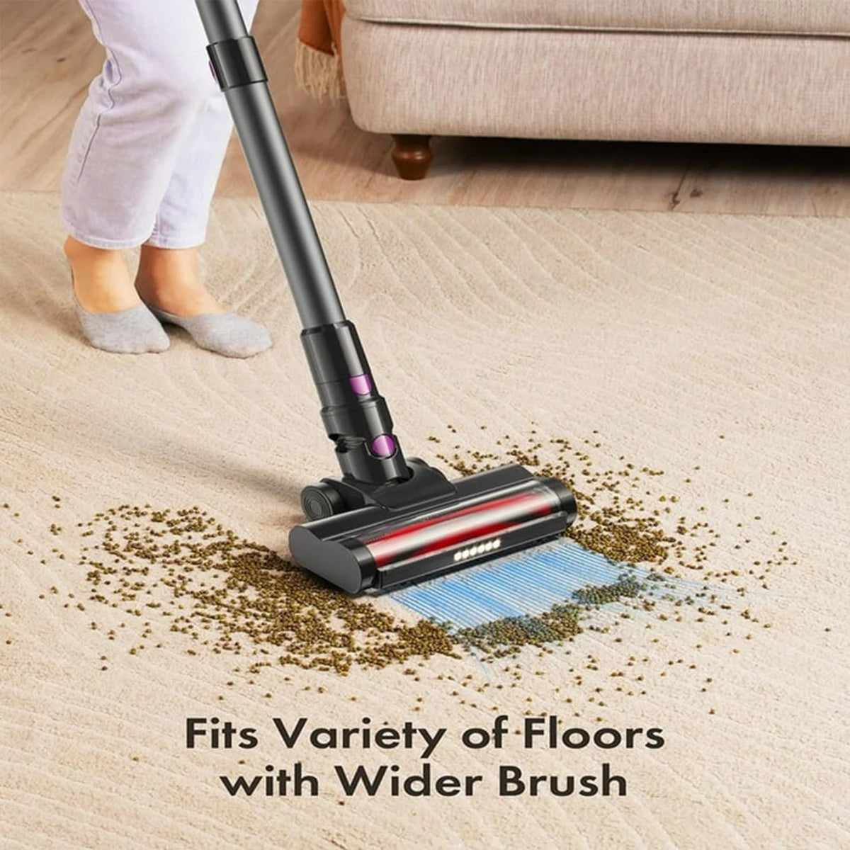 Homeika Cordless Vacuum Cleaner 23KPa 48 Minutes Powerful Suction LED Display Lightweight Stick Vacuum for Hard Floor Carpet and Pet Hair