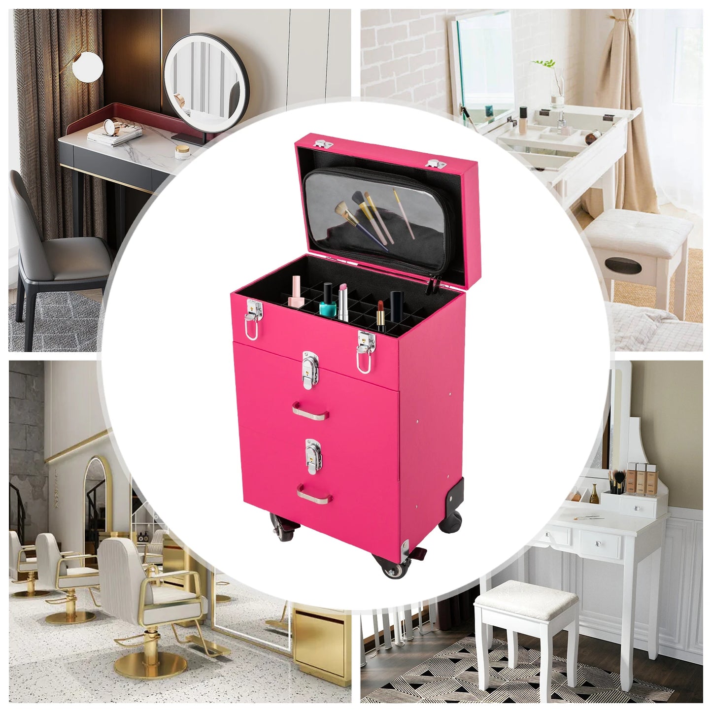 Makeup Train Case Cosmetic Professional Makeup Storage Organizer