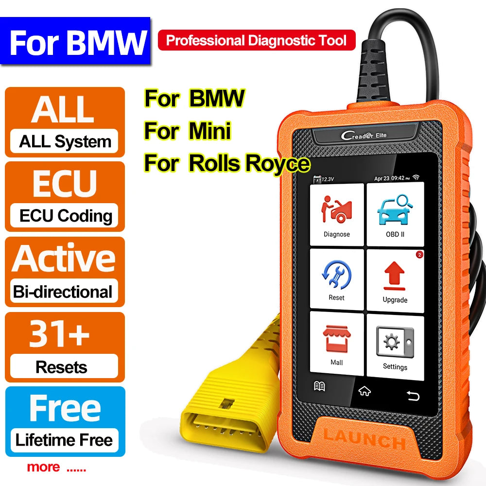 Lifetime Free Update Launch X431 Elite Car Diagnostic Tool Full System Scanner ECU Coding 31 Reset Service for Audi Benz BMW GM