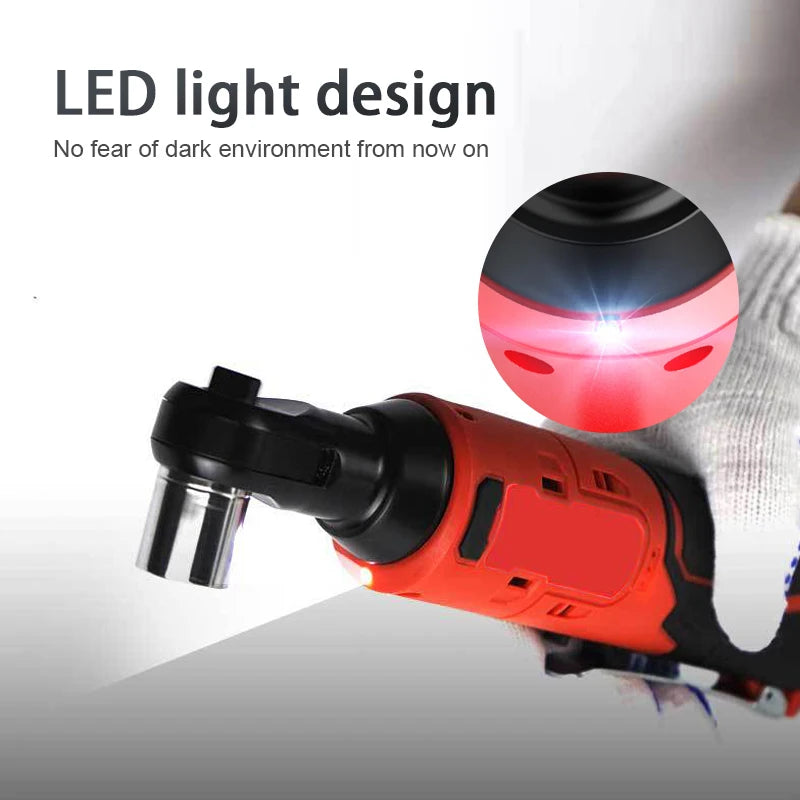 Extended 15cm Electric Ratchet Wrench Quick Right Angle Frame Tool Rechargeable for Home DIY