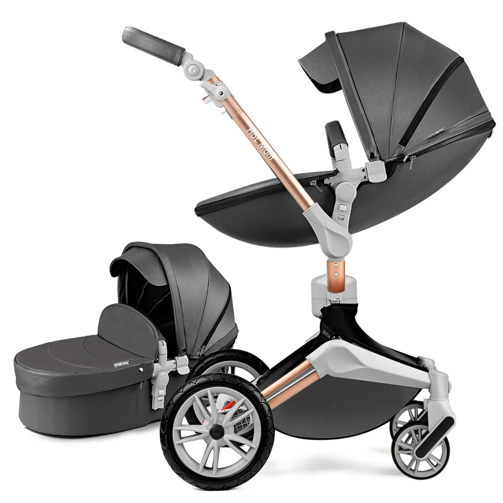 Hot Mom F023 Baby Stroller 2 in 1 360 Degree Rotate Large Wheels