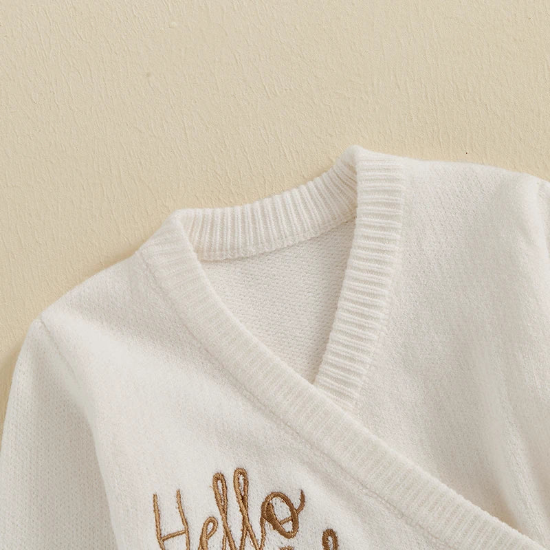 Newborn Winter Cable Knit Hooded Romper Jumpsuit for Baby