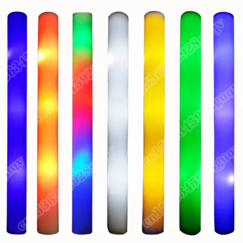 30Pcs Foam Glow Sticks with 3 Modes Colorful Led Flashing
