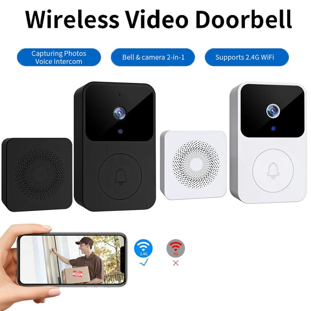 2.4GHz WiFi Doorbell Camera IR Night Vision Smart Door Bell Two-way Intercom Visual