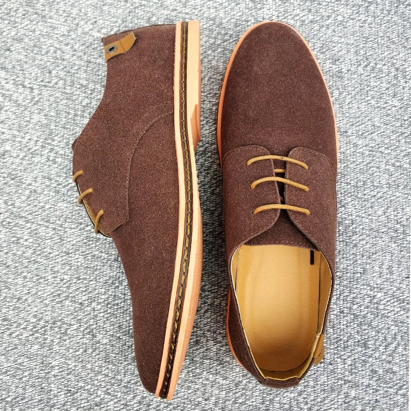 2020 Spring Suede Leather Men Shoes Oxford Casual Classic Sneakers Comfortable Footwear Large Size Flats