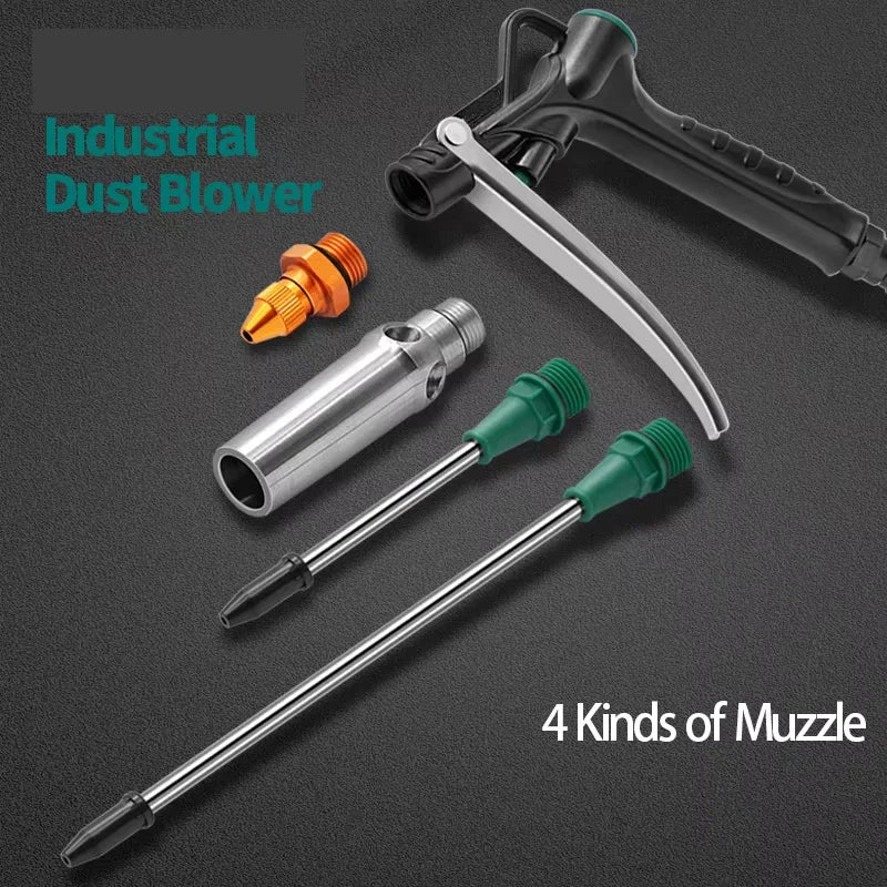 Pneumatic Air Blow Gun High Pressure Dust Aluminum Alloy Pistol Duster Cleaner with Adjustable Muzzle