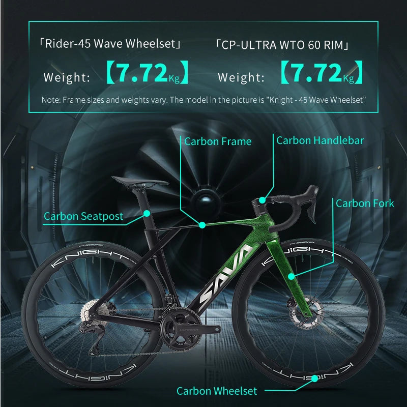SAVA SLR8 Full Carbon Fiber Road Bike Ultegra Di2 8170 Kit Competition