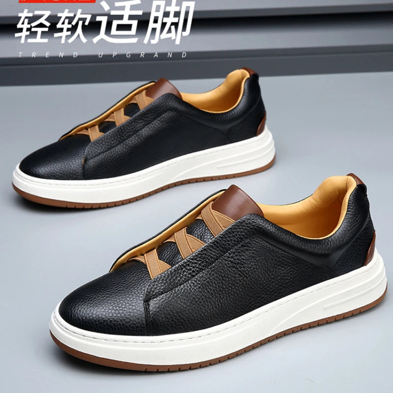 New Men's Shoes Cow Leather Breathable