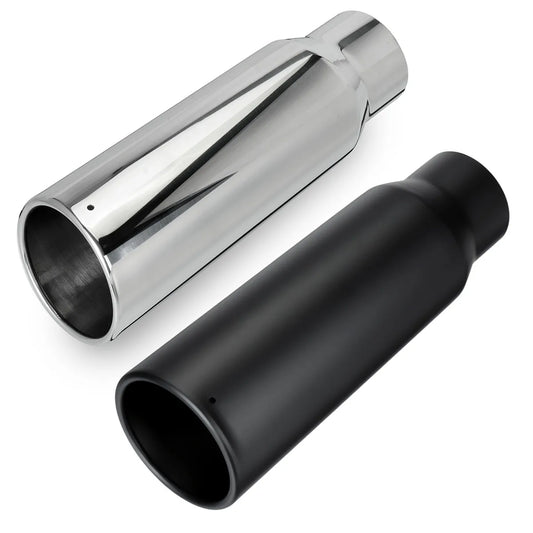 Universal Car Straight Exhaust Tip 3 Inch Inlet 4 Inch Outlet 12 Inch Length Stainless Steel Muffler Tip Tailpipe