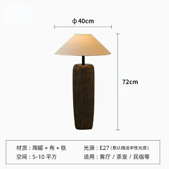Ceramic Wabi Sabi Style Vintage Japanese Floor Lamp for Living Room Corner Sofa Lounge Standing Light Decoration