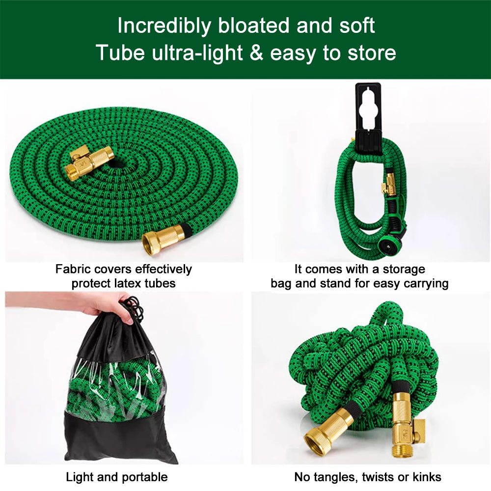 Garden Hose 25 Ft Non Expanding Lightweight Flexible Kink Free Leak Proof Abrasion Resistant Water Hose