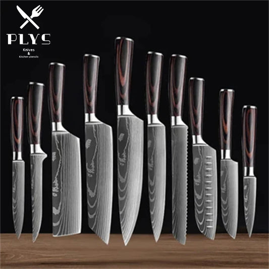 Japanese Santoku Stainless Steel Sharp Knife Set