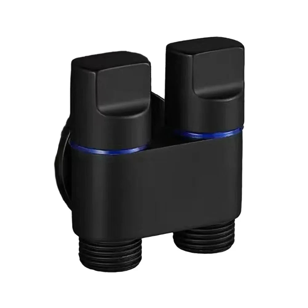 Stainless Steel Double Outlet Angle Valve Large Flow Shower Control Valve for Bathrooms and Washing Machines