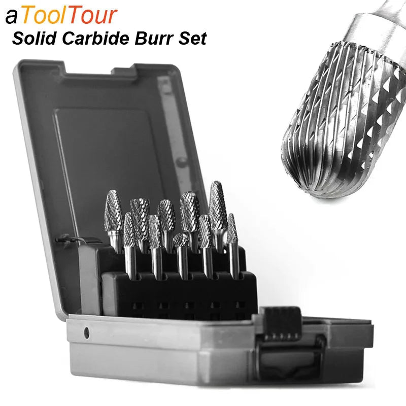 Tungsten Carbide Burrs Set Die Grinder Bit Mill Double Cut