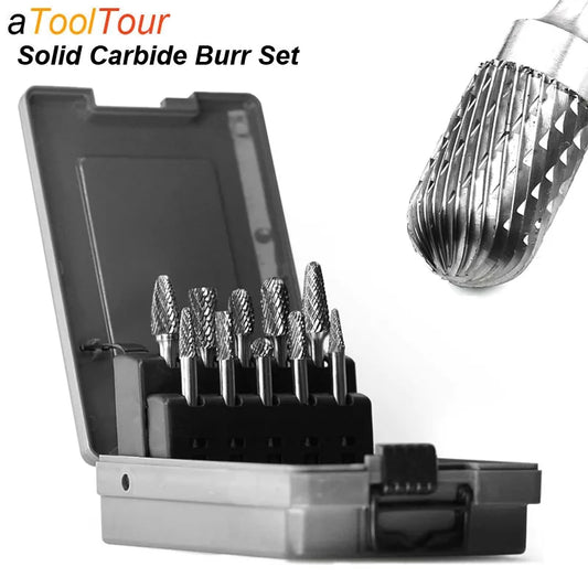 Tungsten Carbide Burrs Set Die Grinder Bit Mill Double Cut