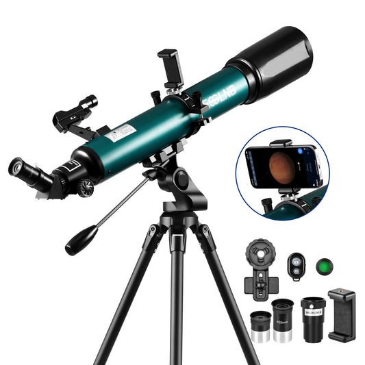 70080 Astronomical Telescope 80mm Lens 210X Moon Watching Mobile Holder Stargazing App for Adults and Kids Gift