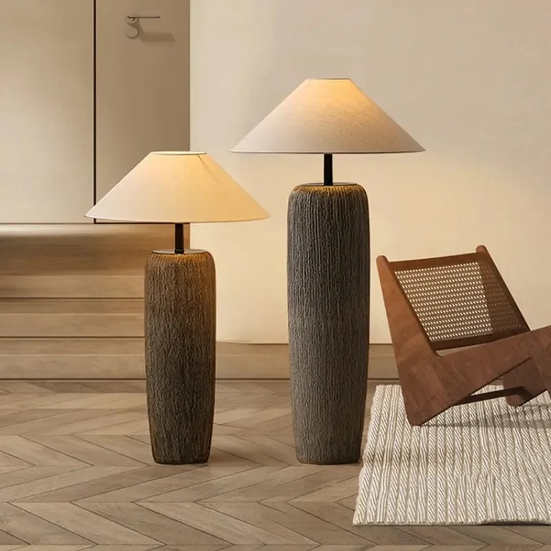 Ceramic Lamp Wabi Sabi Style Vintage Japanese Floor Lamp for Living Room Corner Sofa Lounge Standing Light Decoration