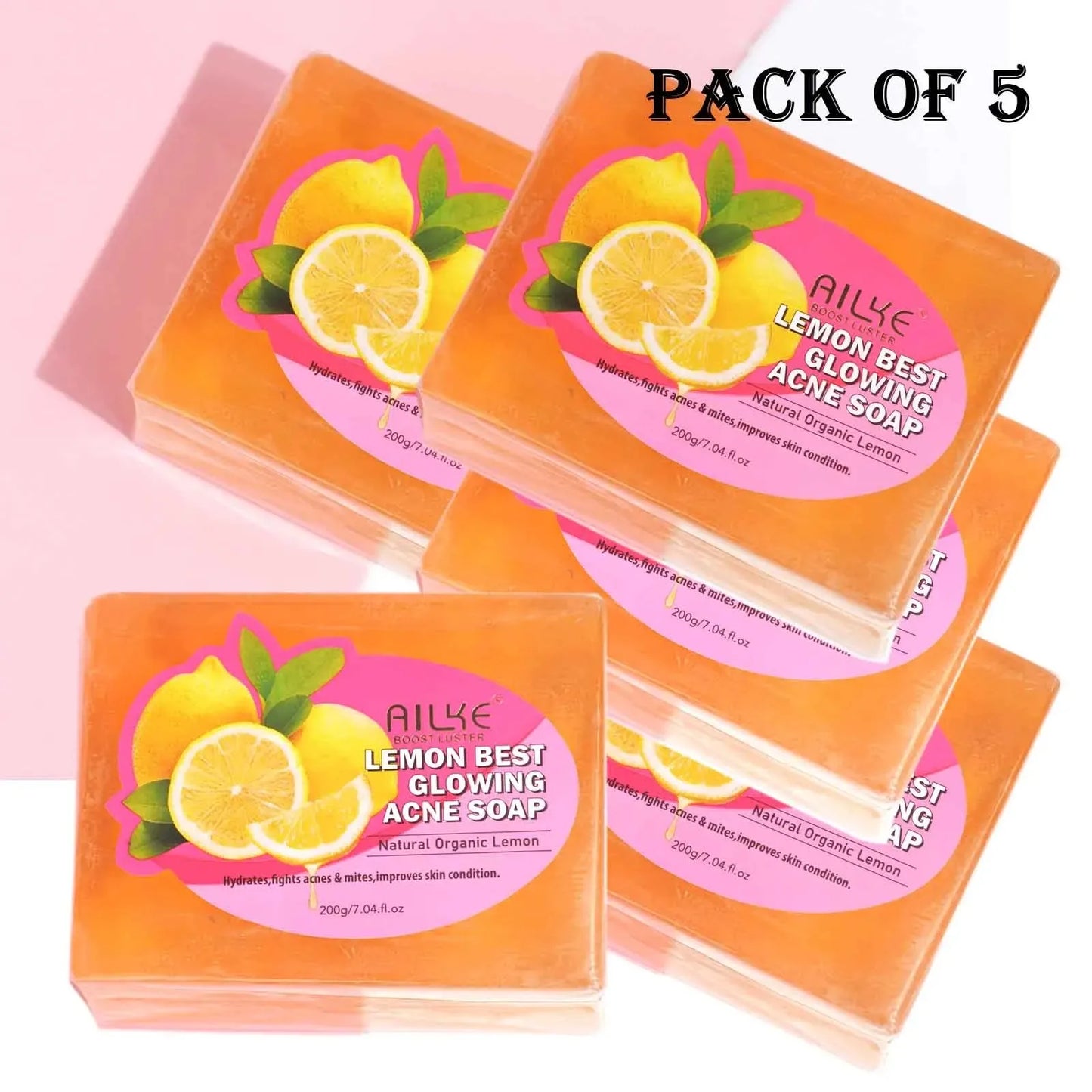 AILKE Organic Lemon Soap Whitening Bar for Clean Skin