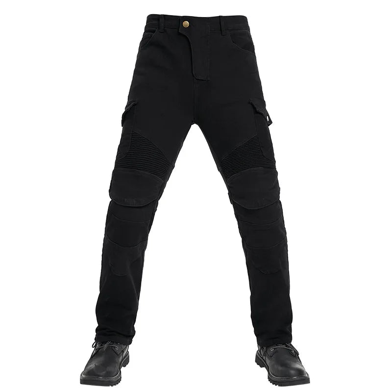 New Motorcycle Jeans Outdoor Cycling Motocross Riding Pants Denim Adventure Trousers Black Blue