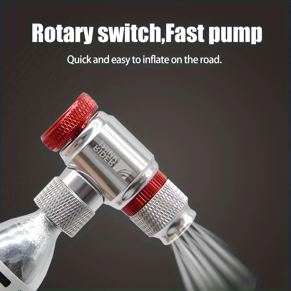 CO2 Pump For Bicycle Schrader  Adapter Bike Pump Inflator Aluminum Tire