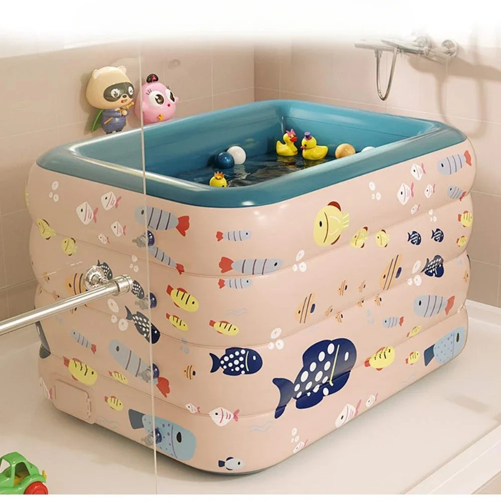 Deep Sea Blue Wireless Inflatable Family Pool for Kids