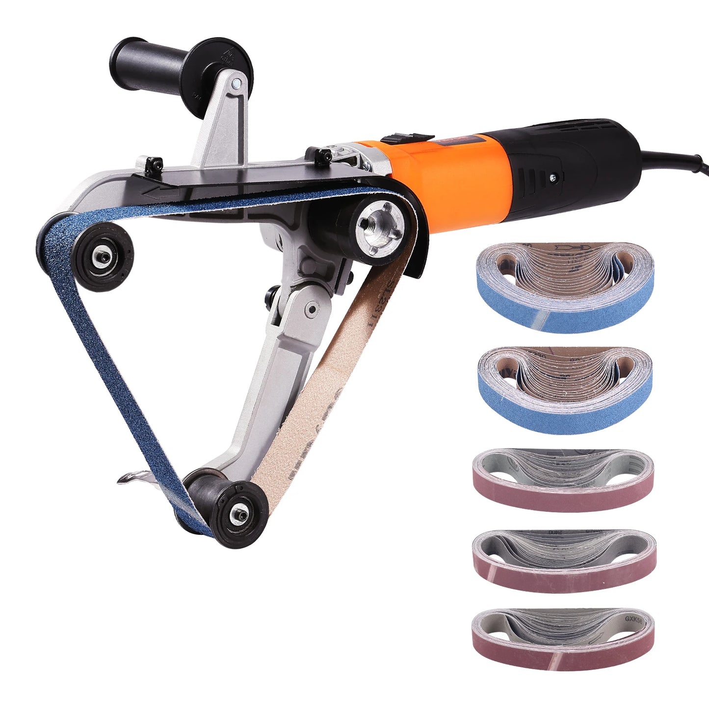 SucceBuy Pipe Tube Polisher Sander 1000W Belt Sander 100-3200RPM Rust Removal Machine with Sanding Belt Options