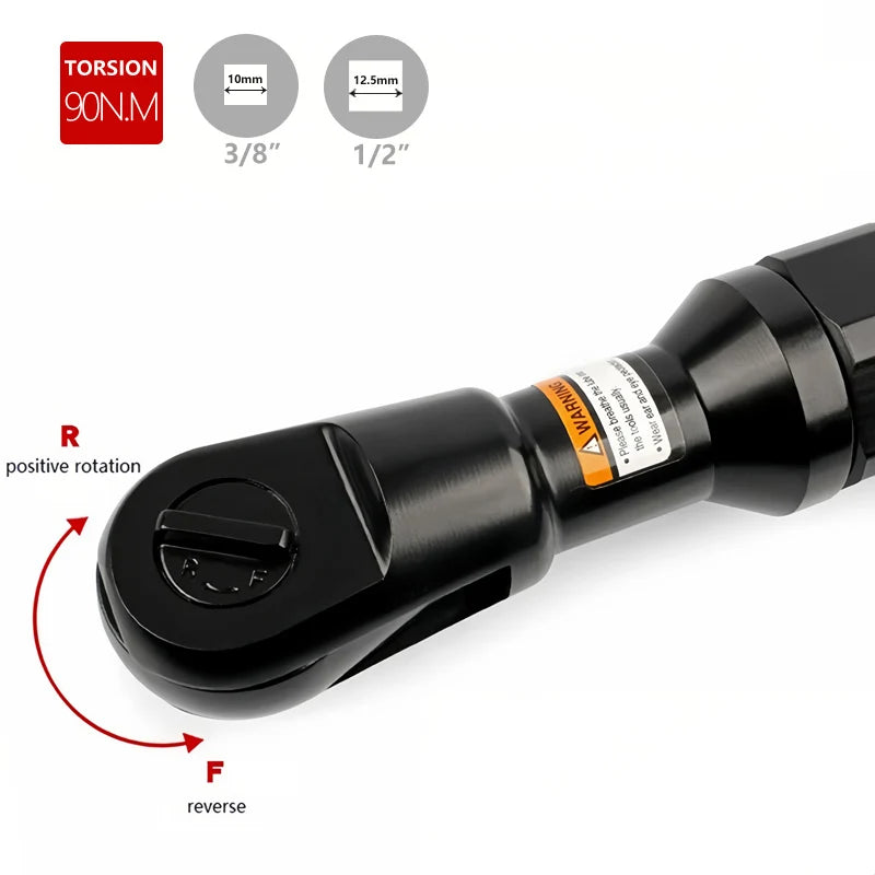 90 Degree Air Ratchet Wrench Metal Body Heavy Duty Right Angle Pneumatic Trigger Straight Pneumatic Wrench Wind Wrench Tool