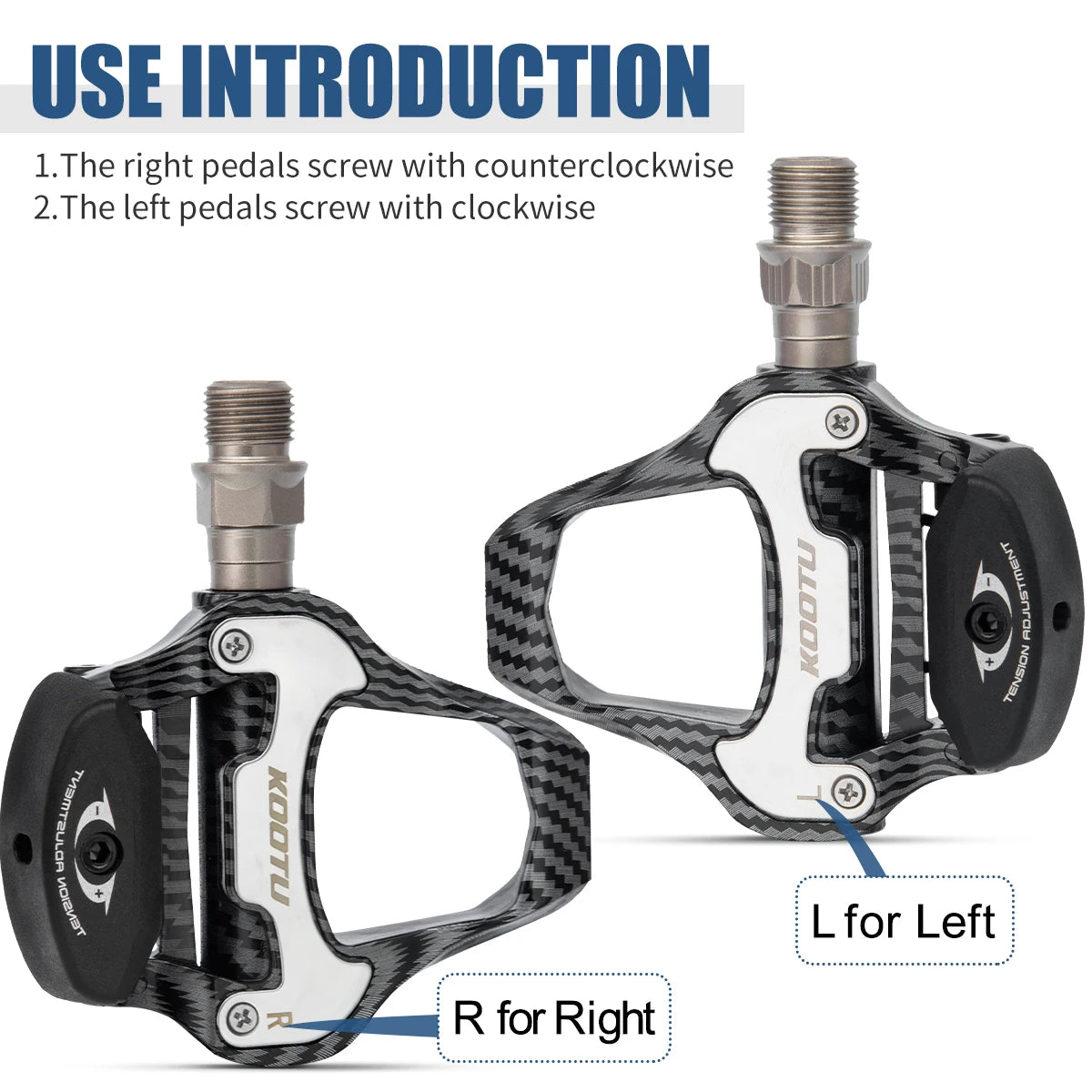 Carbon Fiber Clip-On Pedals With Sealed Bearings For KEO SPD