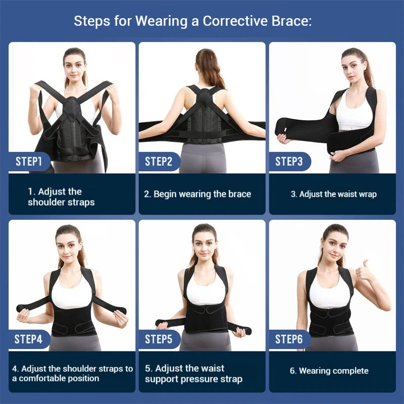 Back Support Brace Posture Corrector for Women and Men Anti Hunchback Correction Strap Scoliosis Straightener