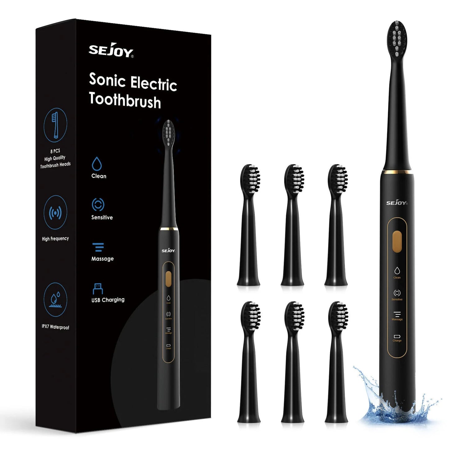 SEJOY Oral Cleaning Sonic Electric Rechargeable Automatic Toothbrush