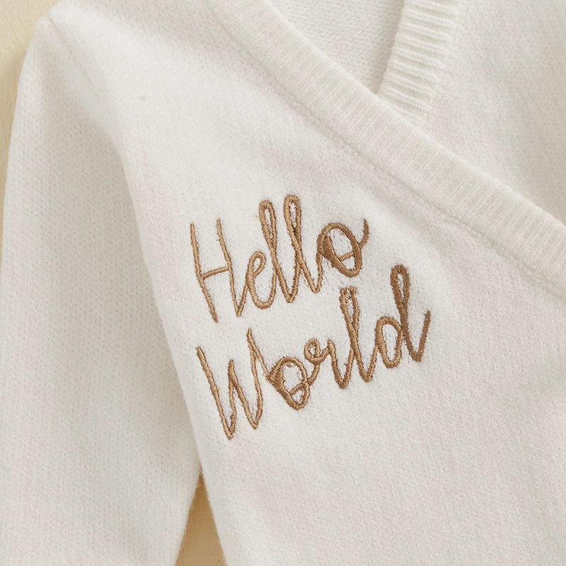 Newborn Winter Cable Knit Hooded Romper Jumpsuit for Baby