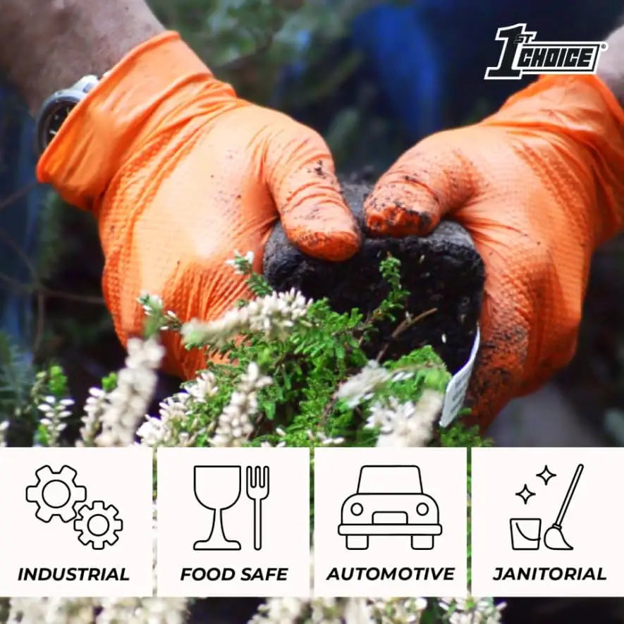 1st Choice 6 Mil Nitrile Gloves Disposable Latex Free