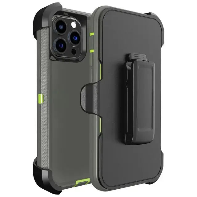 3 In 1 Heavy Shockproof PC TPU Rugged Phone Case with Belt Clip for iPhone 14 13 12 11 15 16 Pro Max Mini XR XS Max X SE 7 8 Plus