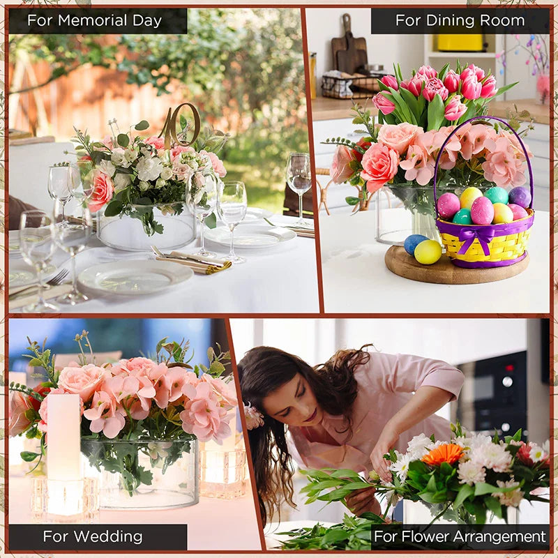 12 Hole Circular Acrylic Vase 2.55 Inches High For Events