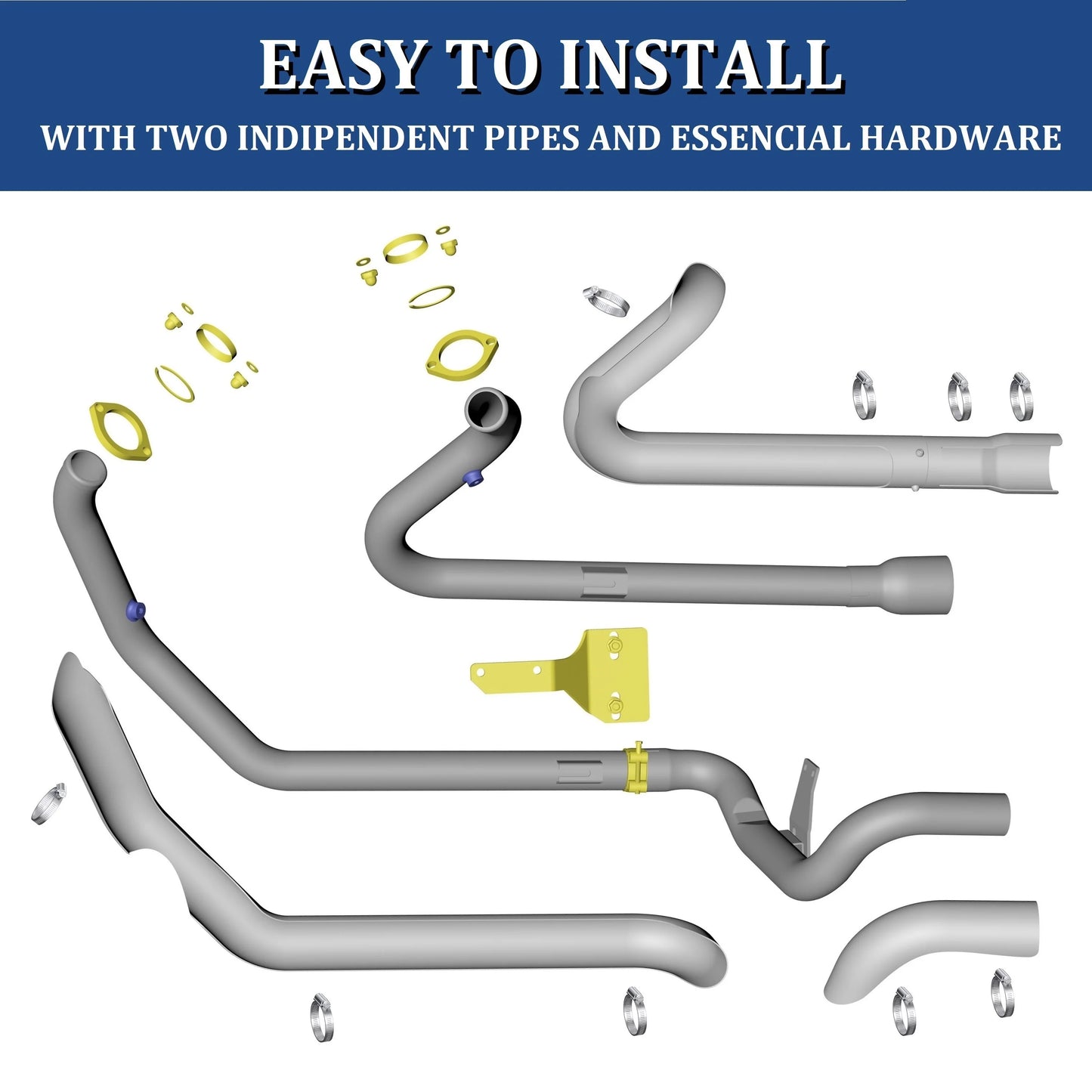 Sharkroad True Dual Header Exhaust for Harley 2017 Up Touring Road King Street Glide Road Glide Head Pipes Upgrade